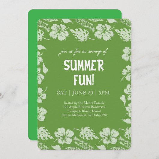 Good Vibes & Sunshine Summer Party 招待状 (正面/裏面)