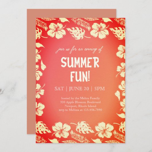 Good Vibes & Sunshine Summer Party 招待状 (正面/裏面)