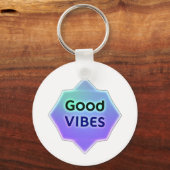 "Good Vibes" Text on Gradient Star Shape キーホルダー (裏面)