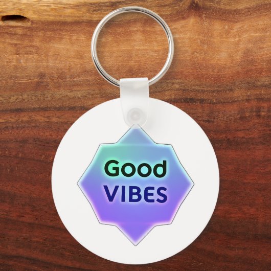 "Good Vibes" Text on Gradient Star Shape キーホルダー (裏面)