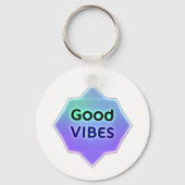 "Good Vibes" Text on Gradient Star Shape キーホルダー (裏面)