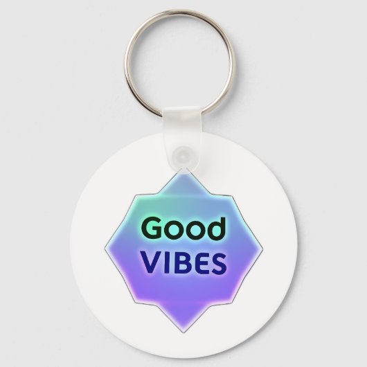 "Good Vibes" Text on Gradient Star Shape キーホルダー (裏面)