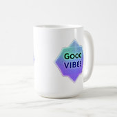 "Good Vibes" Text on Gradient Star Shape コーヒーマグカップ (正面右)
