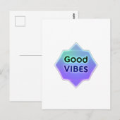 "Good Vibes" Text on Gradient Star Shape ポストカード (正面/裏面)