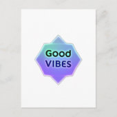 "Good Vibes" Text on Gradient Star Shape ポストカード (正面)