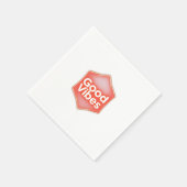 "Good Vibes" Text on Orange Geometric Shape スタンダードカクテルナプキン (角)