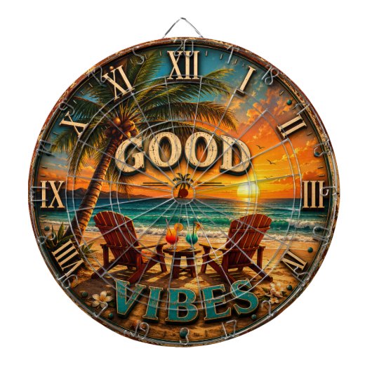 Good Vibes Tropical Beach ダーツボード (正面)