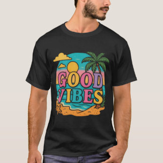 GOOD VIBES Tropical Sunset Tシャツ