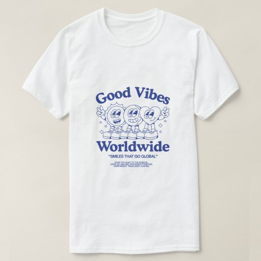 Good Vibes Worldwide Smiley Shirt Tシャツ (デザイン正面)