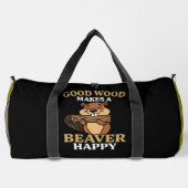 Good Wood Makes a Beaver Happy ダッフルバッグ (裏面)