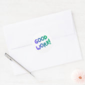 “Good Work!” Colorful Encouragement Sticker ラウンドシール (封筒)
