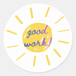 “Good Work!” Motivational Sticker for Kids ラウンドシール