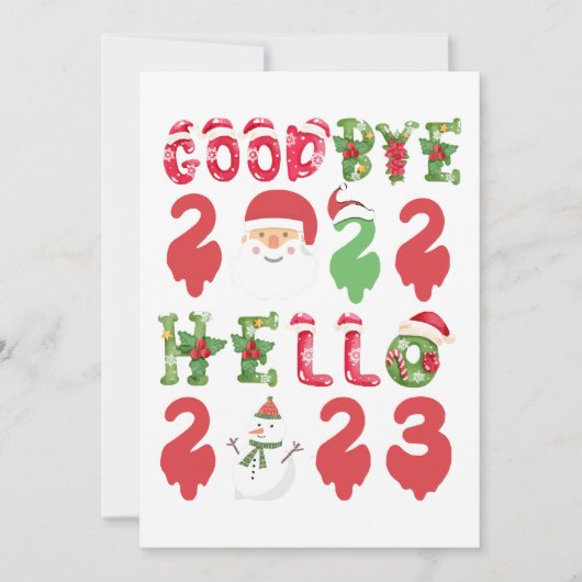 Goodbye 2022 Hello 2023 Happy New Year Christmas  招待状 (正面)