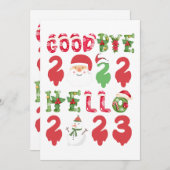 Goodbye 2022 Hello 2023 Happy New Year Christmas  招待状 (正面/裏面)
