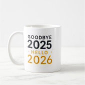 Goodbye 2025 — Hello 2026 _ Bold Modern Contrast  コーヒーマグカップ (左)