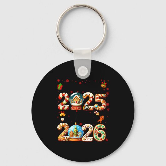 Goodbye 2025 Hello 2026 Christmas And Happy New Ye キーホルダー (正面)