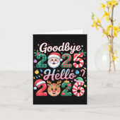 Goodbye 2025 Hello 2026 Christmas New Year Gift  カード (黄色い花)
