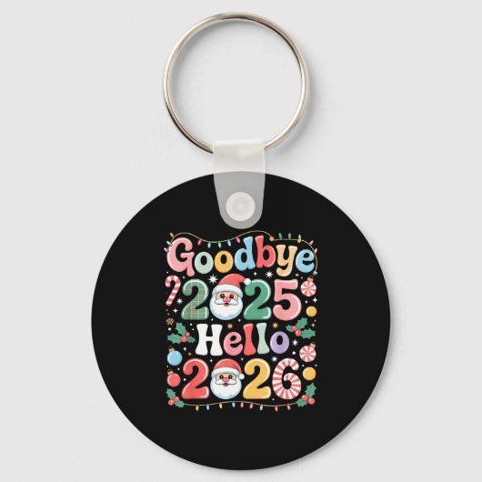 Goodbye 2025 Hello 2026 Christmas New Year Gift  キーホルダー (正面)