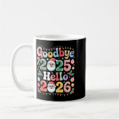 Goodbye 2025 Hello 2026 Christmas New Year Gift  コーヒーマグカップ (左)