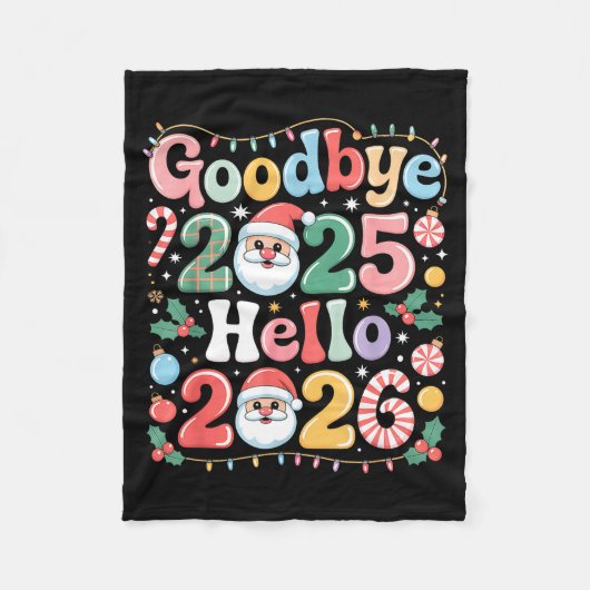 Goodbye 2025 Hello 2026 Christmas New Year Gift  フリースブランケット (正面)