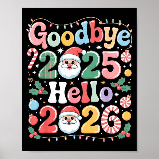 Goodbye 2025 Hello 2026 Christmas New Year Gift  ポスター (正面)