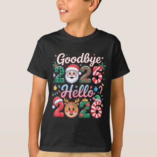 Goodbye 2025 Hello 2026 Christmas New Year Gift Tシャツ (正面)