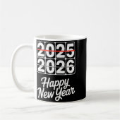 Goodbye 2025 Hello 2026 Clock Happy New Year Party コーヒーマグカップ (左)