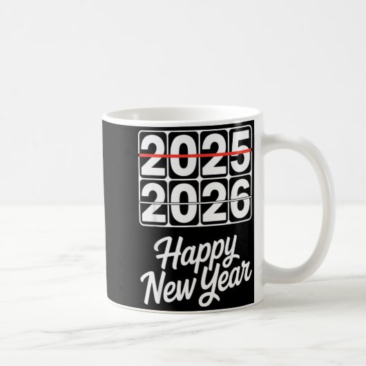Goodbye 2025 Hello 2026 Clock Happy New Year Party コーヒーマグカップ (右)