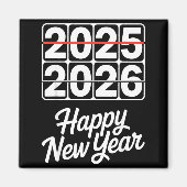 Goodbye 2025 Hello 2026 Clock Happy New Year Party マグネット (正面)