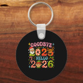 Goodbye 2025 Hello 2026 Cute Christmas New Year  キーホルダー (正面)