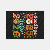 Goodbye 2025 Hello 2026 Cute Christmas New Year  フリースブランケット (正面(横))