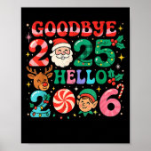 Goodbye 2025 Hello 2026 Cute Christmas New Year  ポスター (正面)