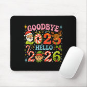 Goodbye 2025 Hello 2026 Cute Christmas New Year  マウスパッド (マウス)