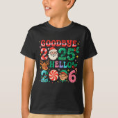 Goodbye 2025 Hello 2026 Cute Christmas New Year  Tシャツ (正面)