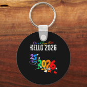 Goodbye 2025 Hello 2026 Funny Cartoon New Year Boy キーホルダー (正面)