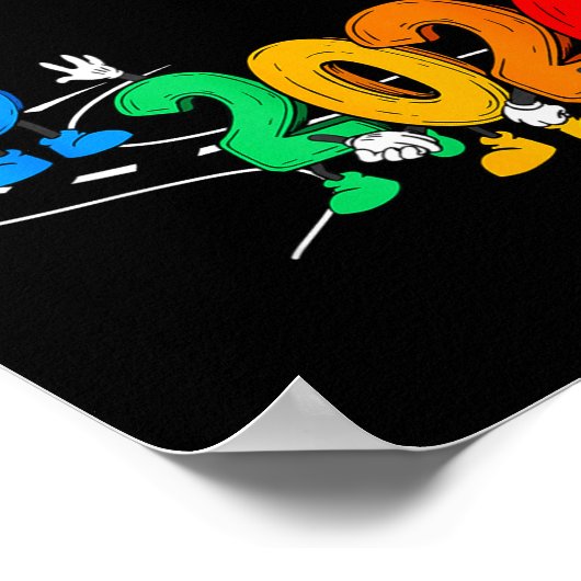 Goodbye 2025 Hello 2026 Funny Cartoon New Year Boy ポスター (角)