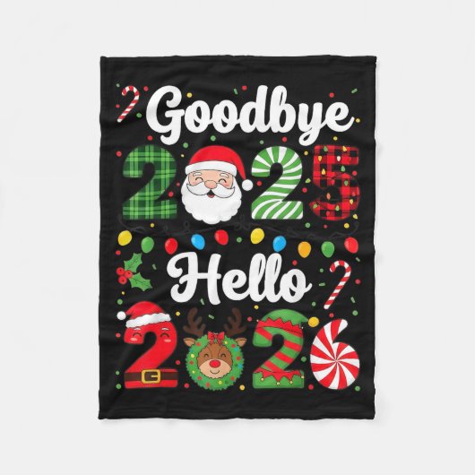 Goodbye 2025 Hello 2026 Happy New Year Countdown P フリースブランケット (正面)