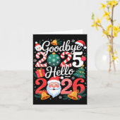 Goodbye 2025 Hello 2026 Happy New Year Family Matc カード (黄色い花)