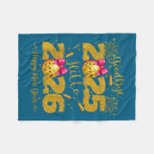 Goodbye 2025 Hello 2026 Happy New Year's Eve  フリースブランケット (正面(横))