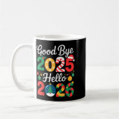 Goodbye 2025 Hello 2026 Happy New Year's Eve Chris コーヒーマグカップ (左)