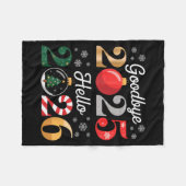 Goodbye 2025 Hello 2026 Happy New Year's Eve Chris フリースブランケット (正面(横))