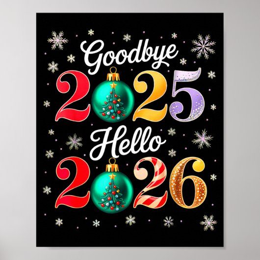 Goodbye 2025 Hello 2026 Happy New Year's Eve Chris ポスター (正面)