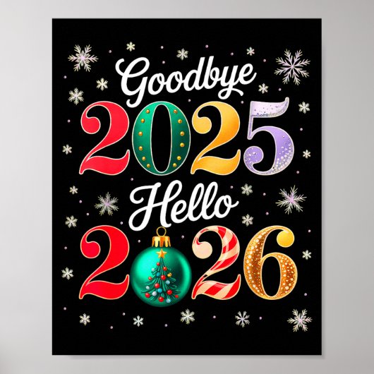 Goodbye 2025 Hello 2026 Happy New Year's Eve Chris ポスター (正面)