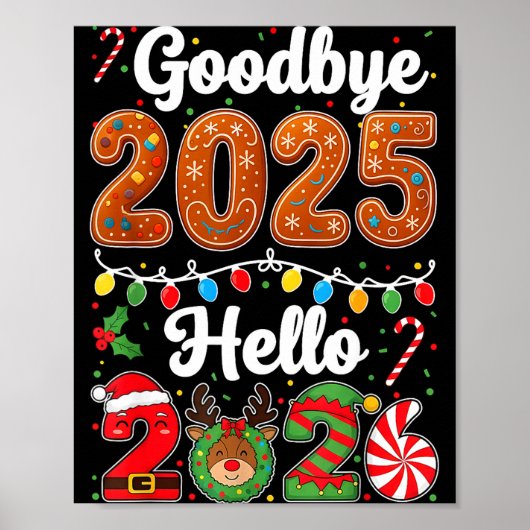 Goodbye 2025 Hello 2026 Happy New Year's Eve Chris ポスター (正面)