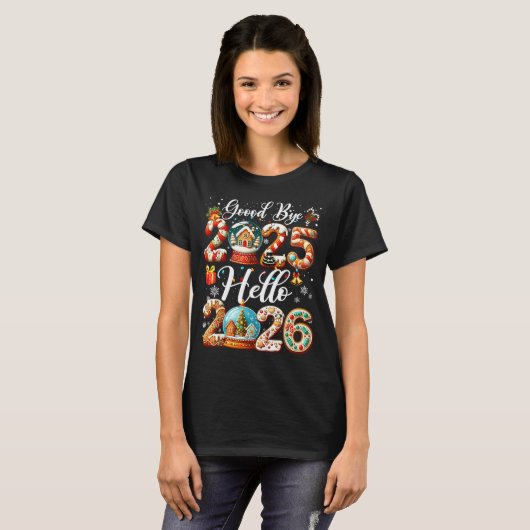 Goodbye 2025 Hello 2026 Happy New Year's Eve Chris Tシャツ (正面フル)