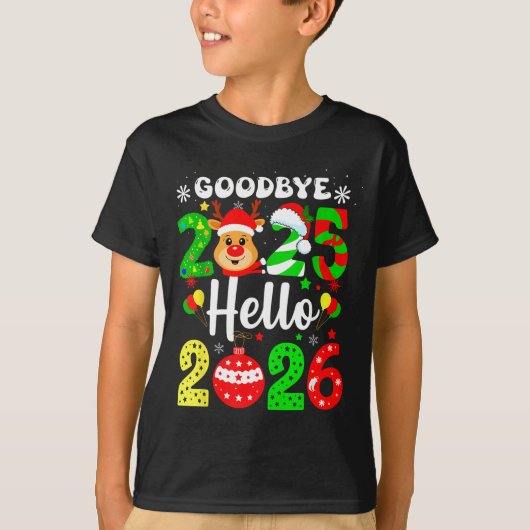 Goodbye 2025 Hello 2026 Happy New Year's Eve Chris Tシャツ (正面)
