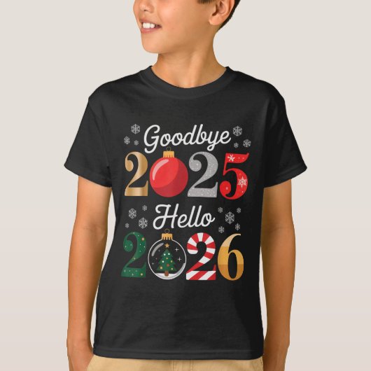 Goodbye 2025 Hello 2026 Happy New Year's Eve Chris Tシャツ (正面)