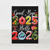 Goodbye 2025 Hello 2026 Merry Christmas Happy New  カード (正面)