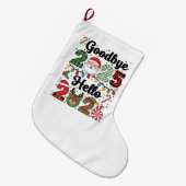 Goodbye 2025 Hello 2026 New Year Resolution   ラージクリスマスストッキング (正面 (吊り時))