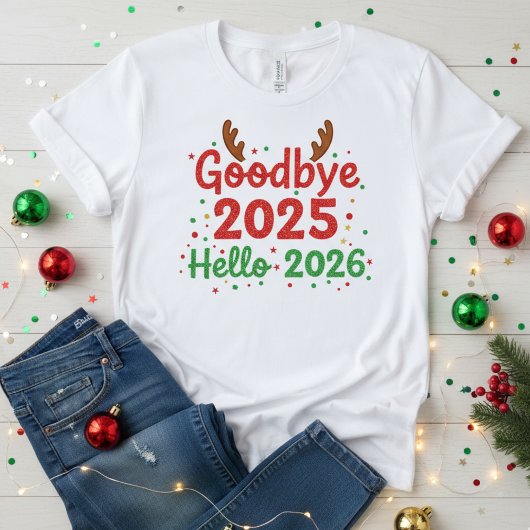  🎄 Goodbye 2025 Hello 2026 T-Shirt  プラスサイズTシャツ